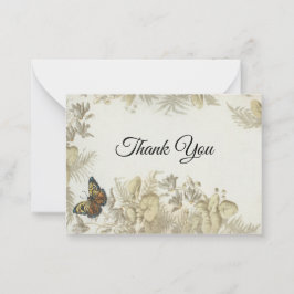 Pequeña Tarjeta de agradecimiento a la mariposa florida