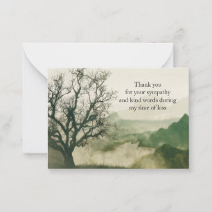 Pequeña Tarjeta De Agradecimiento A La Niebla Y El Árbol E