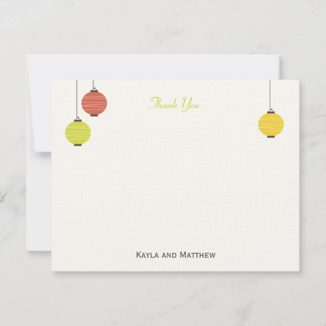 Pequeña Tarjeta de agradecimiento a las linternas colgante (Anverso)