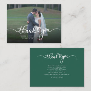 Pequeña Tarjeta de agradecimiento a los Bodas con letras d