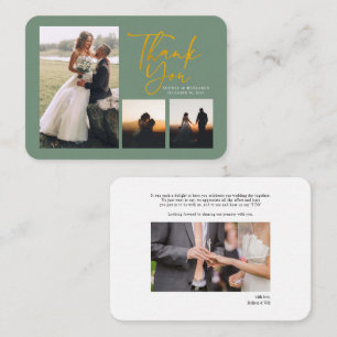 Pequeña Tarjeta de agradecimiento a mano de Bodas de presu