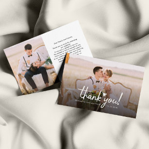 Pequeña Tarjeta de agradecimiento a mano para Bodas de pre