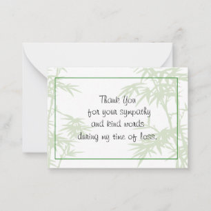 Pequeña Tarjeta de agradecimiento a plantas de bambú