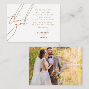 Pequeña Tarjeta de agradecimiento al Boda de fotos Mínimo 