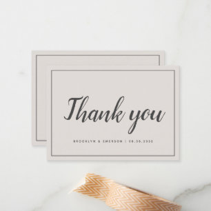 Pequeña Tarjeta de agradecimiento al Boda sencillo de pres