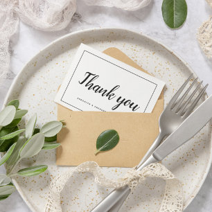 Pequeña Tarjeta de agradecimiento al Boda sencillo de pres