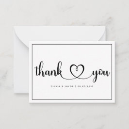 Pequeña Tarjeta de agradecimiento al Boda sencillo de pres
