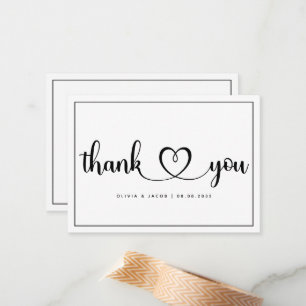 Pequeña Tarjeta de agradecimiento al Boda sencillo de pres