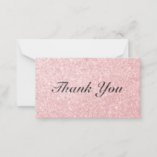 Pequeña Tarjeta de agradecimiento al estilo Purpurina rosa