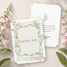 Tarjeta de agradecimiento botánica Meadow Mist