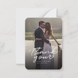 Pequeña Tarjeta de agradecimiento con foto de boda moderna
