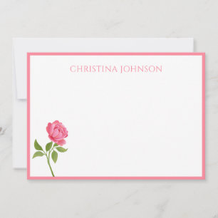 Pequeña Tarjeta de agradecimiento con hermosa flor rosa y