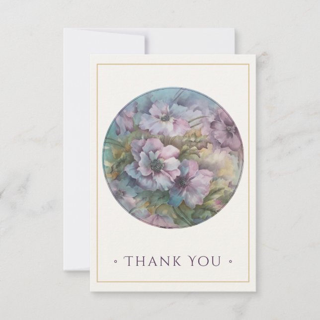 Pequeña Tarjeta de agradecimiento de Anemones pintados a m (Anverso)