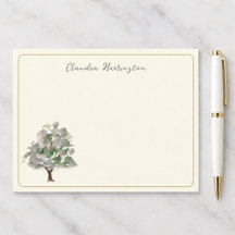 Tarjeta de agradecimiento de árbol de acuarela en