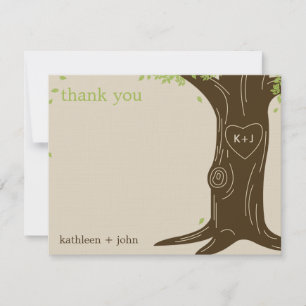 Pequeña Tarjeta de agradecimiento de árbol de roble