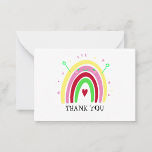Pequeña Tarjeta de agradecimiento de arcoiris suave