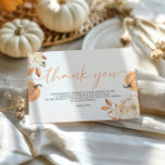 Pequeña tarjeta de agradecimiento de Baby Shower d<br><div class="desc">Presentamos nuestra tarjeta de agradecimiento de Baby Shower "Little Pumpkin" Fall, diseñada para expresar su gratitud con el encanto de la temporada. Esta tarjeta presenta un adorable tema de calabaza, perfecto para enviar el más sincero agradecimiento a sus invitados por sus atentos regalos y presencia. Con sus cálidos colores otoñales...</div>