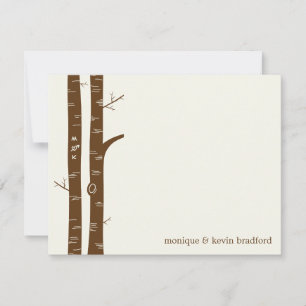 Pequeña Tarjeta de agradecimiento de Birch Trees Flat