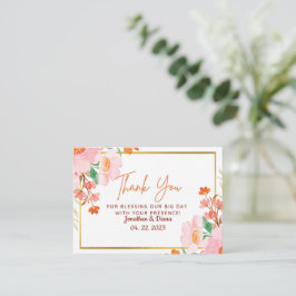 Pequeña Tarjeta de agradecimiento de boda