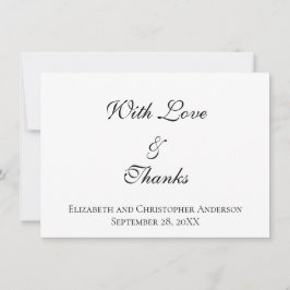 Pequeña Tarjeta de agradecimiento de boda Con Amor y Graci