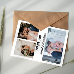 Pequeña Tarjeta de agradecimiento de boda con foto de tipo