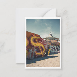 Pequeña Tarjeta de agradecimiento de boda de Casino Retro
