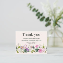 Pequeña Tarjeta de agradecimiento de boda floral