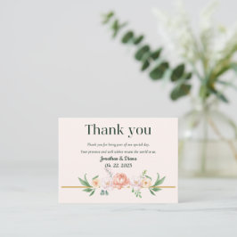 Pequeña Tarjeta de agradecimiento de boda floral