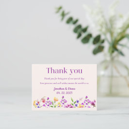 Pequeña Tarjeta de agradecimiento de boda floral