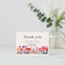 Pequeña Tarjeta de agradecimiento de boda floral