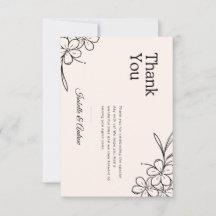 Tarjeta de agradecimiento de boda floral boho