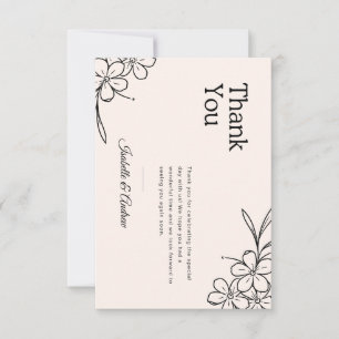 Pequeña Tarjeta de agradecimiento de boda floral boho