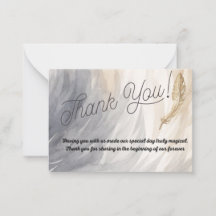 Tarjeta de agradecimiento de boda floral rústica