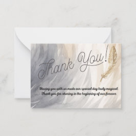 Pequeña Tarjeta de agradecimiento de boda floral rústica