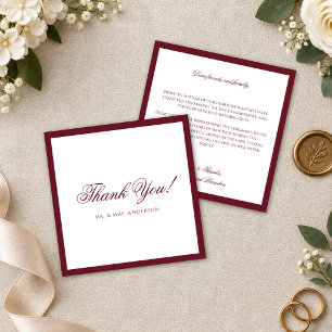 Pequeña Tarjeta de agradecimiento de boda formal con borde