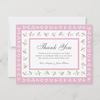 Pequeña Tarjeta de agradecimiento de borde floral delicado