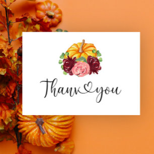 Pequeña tarjeta de agradecimiento de calabaza
