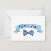 Tarjeta de agradecimiento de corbata azul