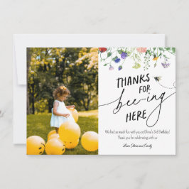 Pequeña Tarjeta de agradecimiento de cumpleaños con foto d
