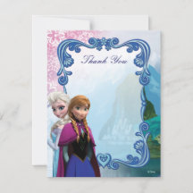 Tarjeta de agradecimiento de cumpleaños de Frozen 