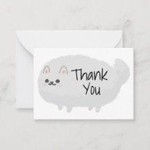 Tarjeta de agradecimiento de Cute Fluffy Dog