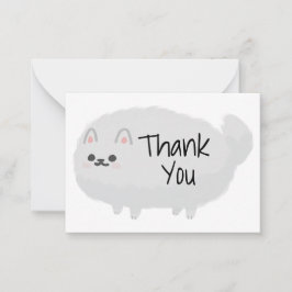 Pequeña Tarjeta de agradecimiento de Cute Fluffy Dog