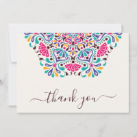 Tarjeta de agradecimiento de fiesta mexicana arcoí