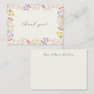 Pequeña Tarjeta de agradecimiento de flor silvestre - Dobl