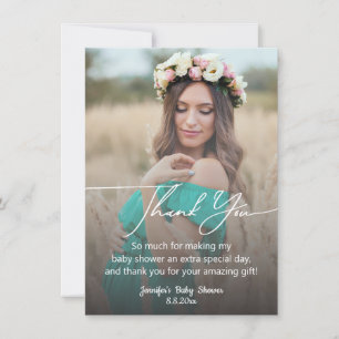 Pequeña tarjeta de agradecimiento de fotografía de baby sh