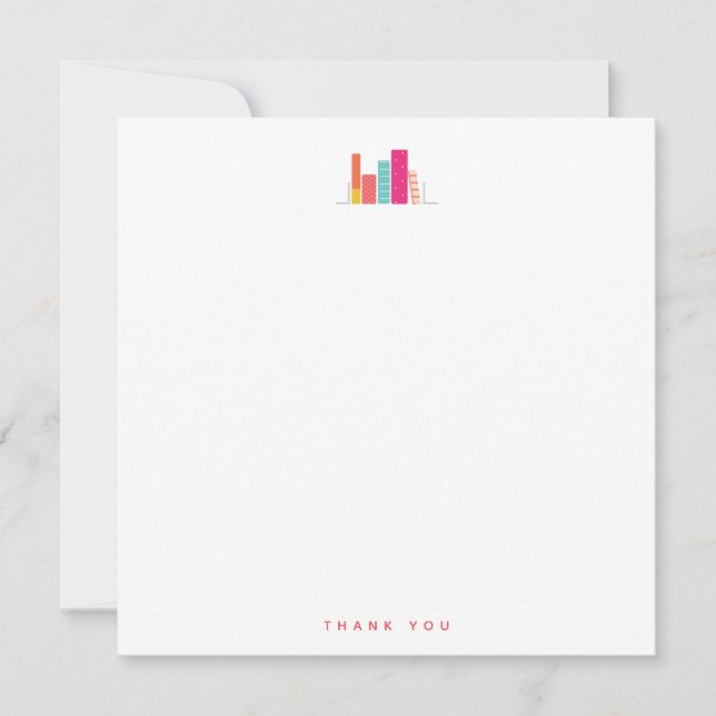 Pequeña Tarjeta de agradecimiento de gusano de libro en co (Anverso)