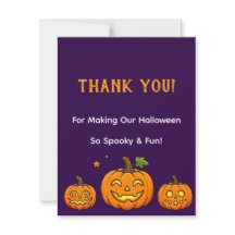 Tarjeta de agradecimiento de Halloween de adorable