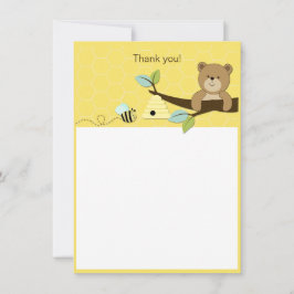 Pequeña Tarjeta de agradecimiento de Honey Bear y Bee Flat