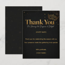 Tarjeta de agradecimiento de la temporada de oro n