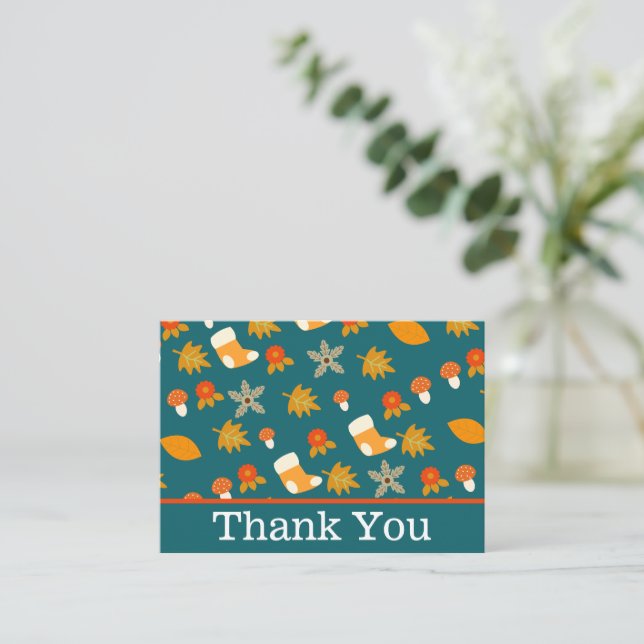 Pequeña Tarjeta de agradecimiento de otoño (Anverso de pie)